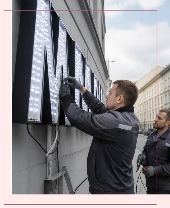 Изготовление и монтаж светодиодных LED вывесок в Новокубанске