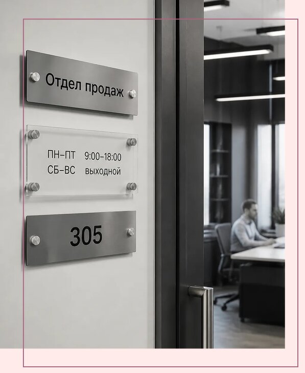 Офисные таблички на дверь в Новокубанске по цене от 5095 р. | Аванза-Нкб